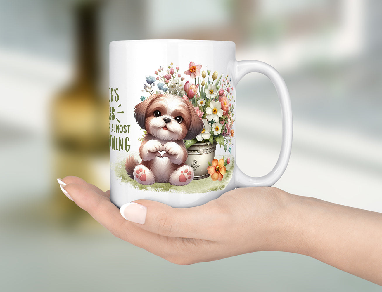 Dog Mug Shih Tzu   - Puppy Ceramic Coffee Cup