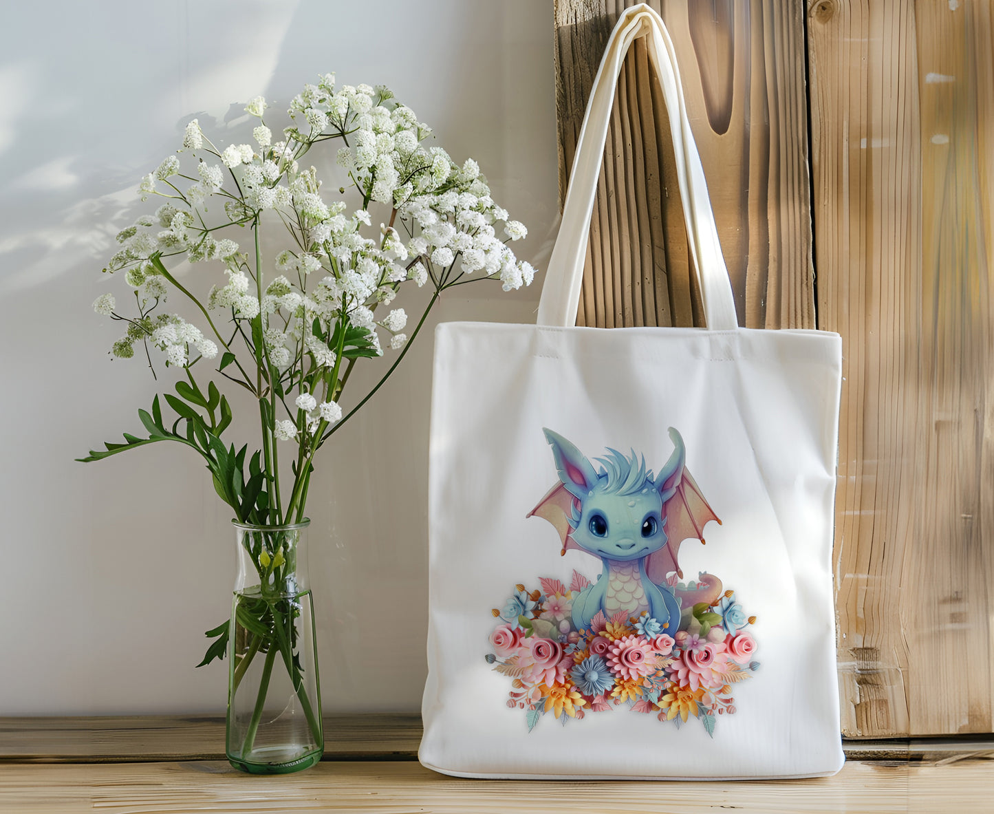 Blue Baby Dragon Tote Bag - Personalize It!