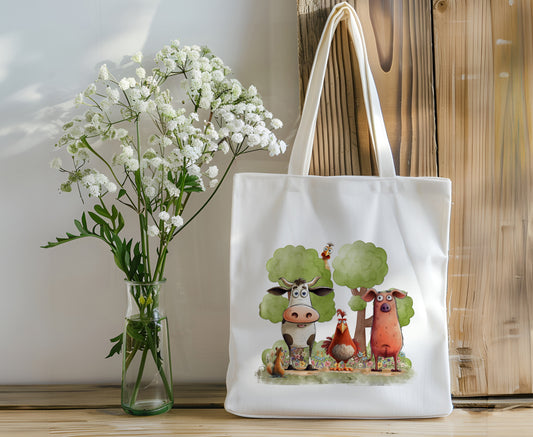 Funny Farm Animals Tote - Reusable Bag  - Personalize It!