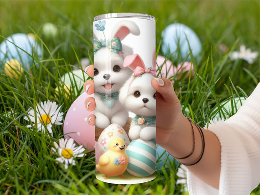 Easter Tumbler - Puppy Dog 20oz Stainless Steel Vacuum Sealed Tumbler Cup