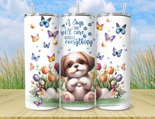 Tumbler - Shih Tzu Puppy Dog - Pet 20oz Stainless Steel Vacuum Sealed Pet Tumbler with Lid and Straw