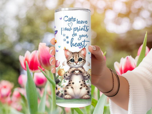Cat Tumbler - Stainless Steel Vacuum Sealed  Fluffy Kitten Tumbler with Lid and Straw -4