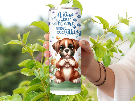 Tumbler Boxer Puppy Dog - Pet 20oz Stainless Steel Vacuum Sealed Pet Tumbler with Lid and Straw