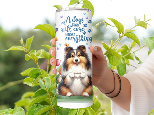 Tumbler Shetland Sheep Dog Pet Puppy - Pet 20oz Stainless Steel Vacuum Sealed Tumbler with Lid and Straw