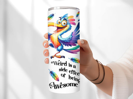 Funny Tumbler with Silly Birds - Insulated 30oz Stainless Steel Vacuum Sealed  with Lid and Straw