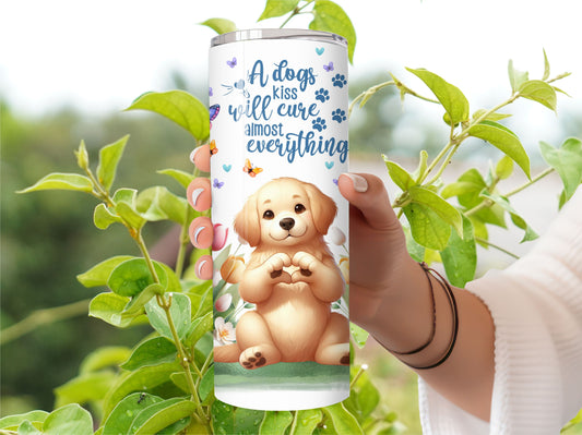 Dog Tumbler Golden Retriever Pet Puppy Dog - 20oz Stainless Steel Vacuum Sealed Tumbler Cup