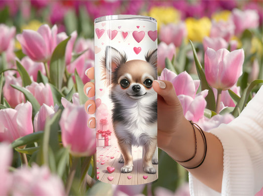Valentine Tumbler Chihuahua Pink Dog Tumbler