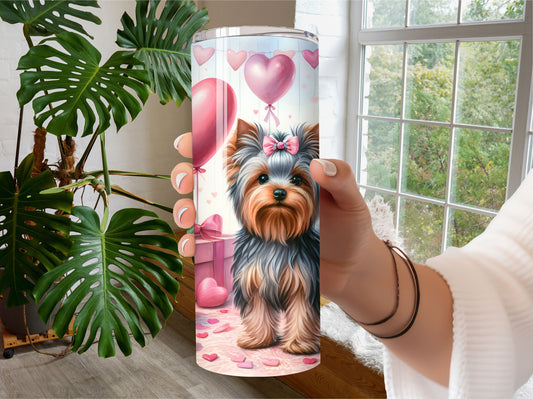 Yorki Tumbler Valentine Gift - Puppy Dog Tumbler
