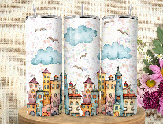 Whimsical House Neighborhood Tumbler