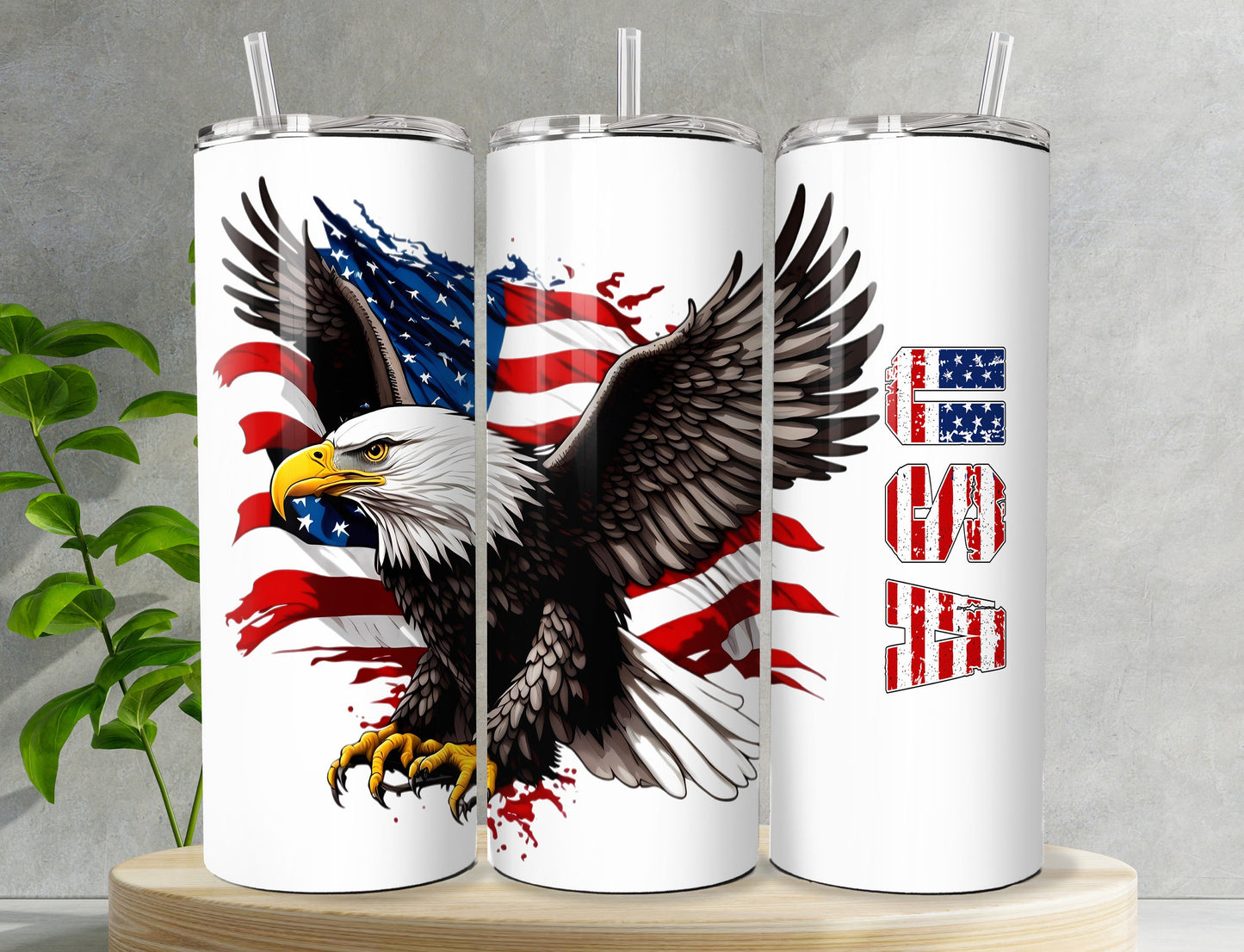 USA Majestic American Eagle Tumbler - Patriotic 20oz Stainless Steel Double Wall Vacuum sealed