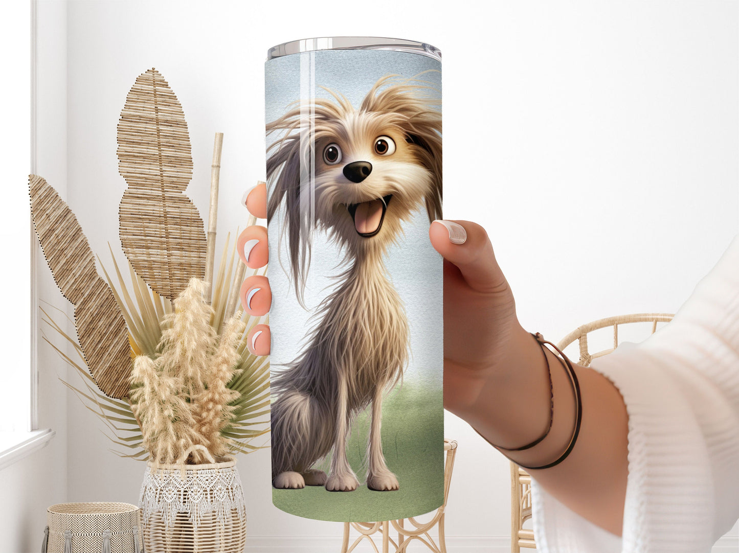 Dog Tumbler, Funny Sentimental 20oz Stainless Steel Tumbler with Lid and Straw