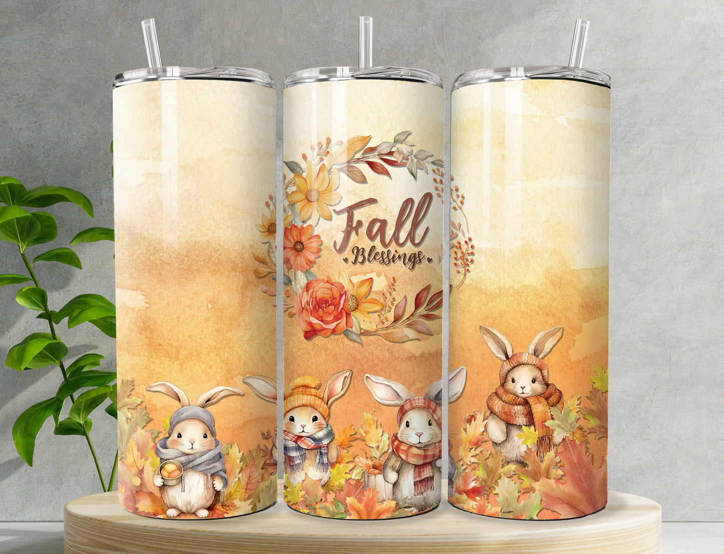 Fall Blessings, Autumn 20oz Stainless Steel Tumbler, Double Wall Vacuum sealed Hot Cold Tumbler