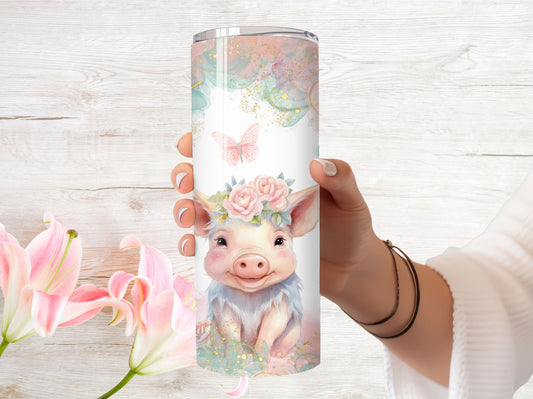 Sweet Little Piggy 20oz Stainless Steel Tumbler, Farmhouse Double Wall Vacuum sealed