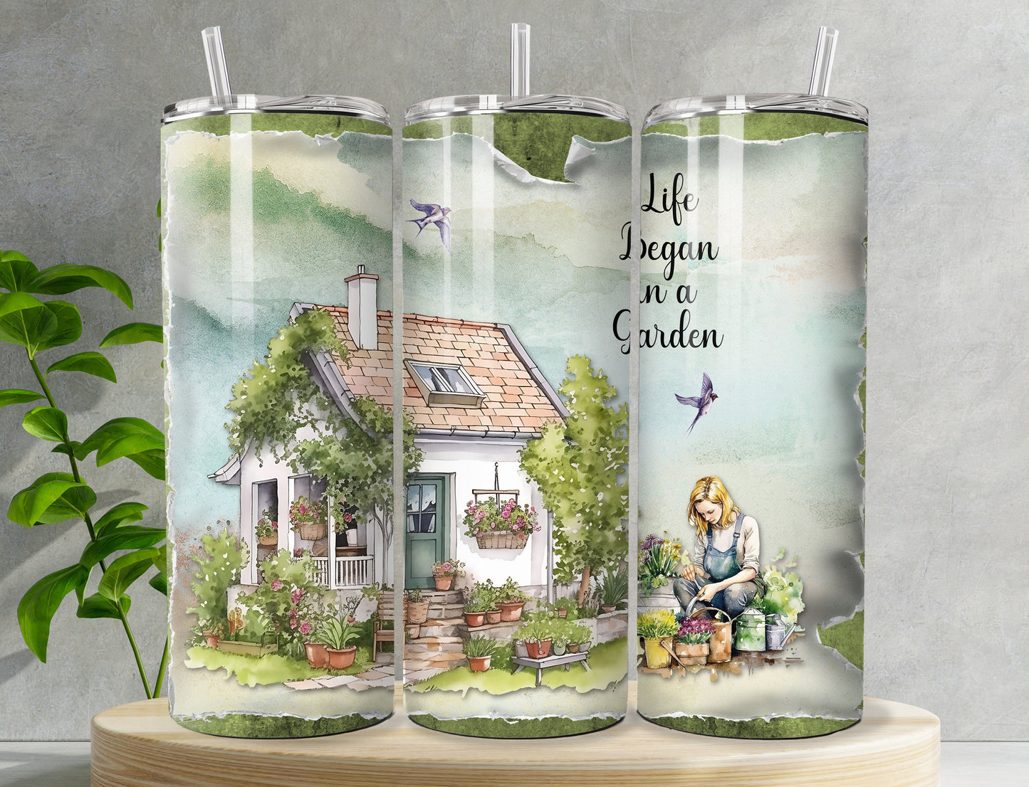 Garden Cottage Core 20oz Stainless Steel Graphic Tumbler