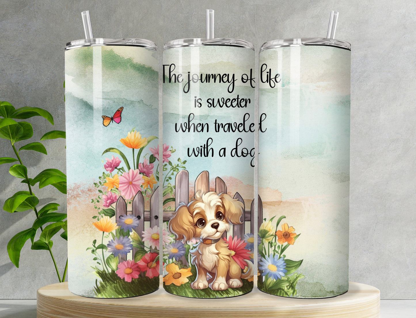 Puppy Dog Tumbler, Can be Personalized, 20oz Stainless Steel Double Wall Vacuum sealed