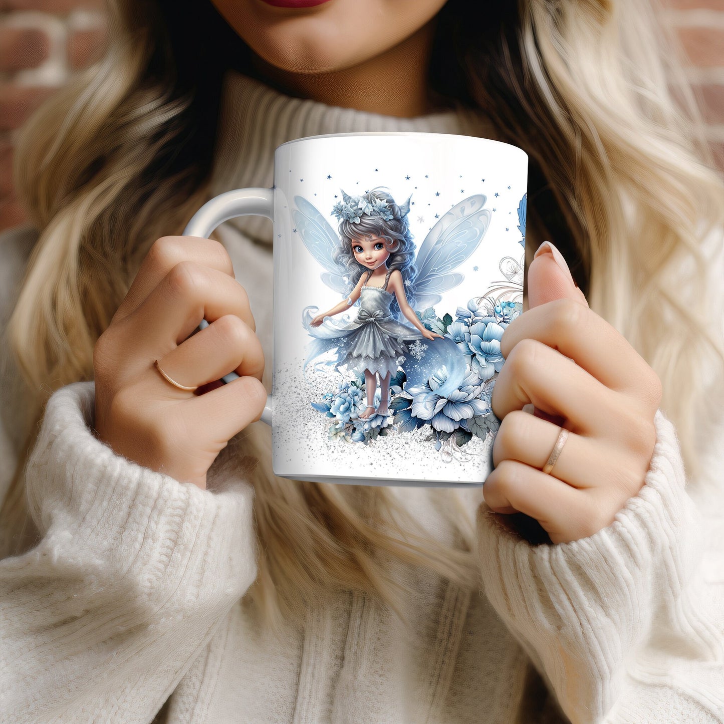 Winter Fairies 15oz Ceramic Mug - Christmas Coffee Cup